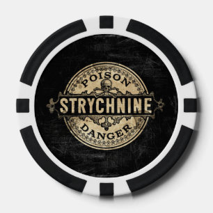 Lot De Jeton De Poker Strychnine Vintage Style Étiquette