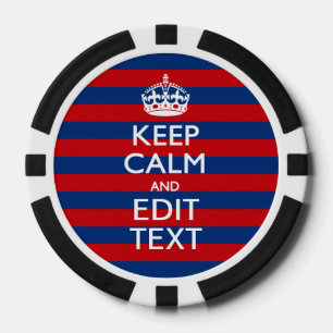 Lot De Jeton De Poker Stylé KEEP CALM et votre texte sur les bandes