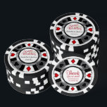 Lot De Jeton De Poker Style Las Vegas Marié<br><div class="desc">Chips de Poker style Casino. Marié à Las Vegas. Doté d'un design rouge profond, argenté, blanc et noir. REMARQUE : SEULEMENT CHANGER LES ZONES MODÈLES NÉCESSAIRES! 😀 Si nécessaire, vous pouvez supprimer le texte et commencer à ajouter le texte et la police que vous voulez. 📌 Si vous avez besoin...</div>