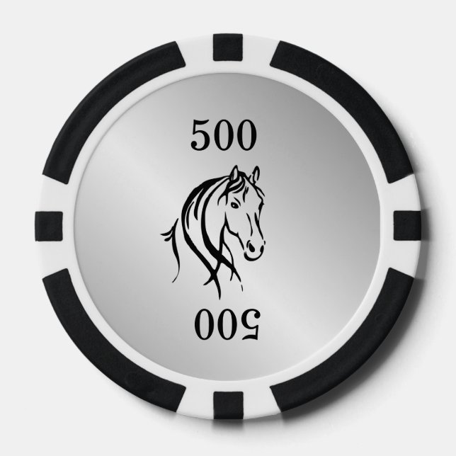 Lot De Jeton De Poker Tête de cheval sur l'argent (Recto)