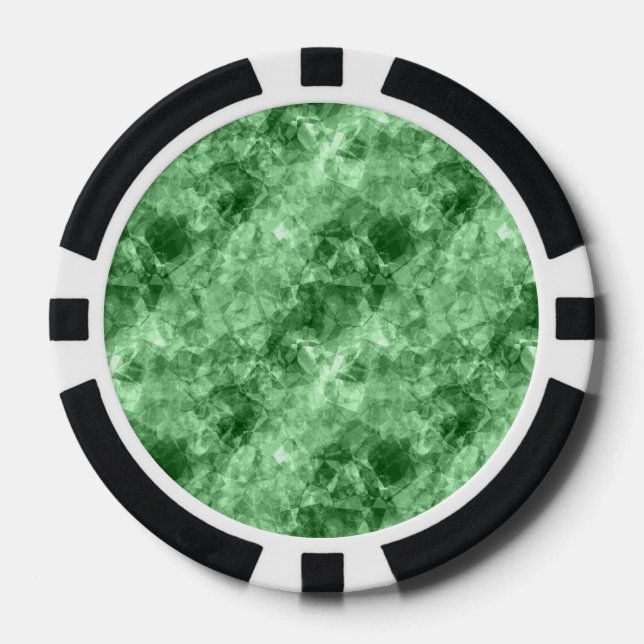 Lot De Jeton De Poker Texture écaillée vert foncé (Recto)