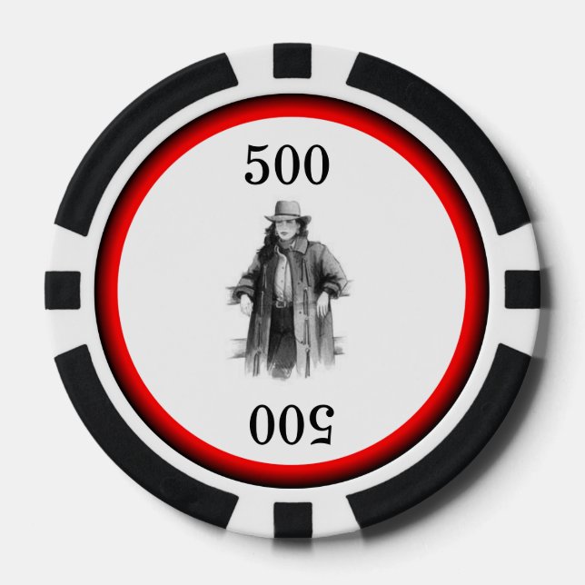 Lot De Jeton De Poker Western Cowgirl (Recto)