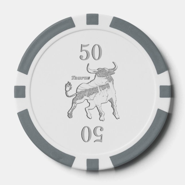 Lot De Jeton De Poker Zodiaque de Taureau (Recto)