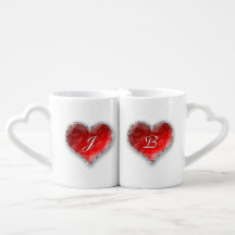 Coeur cristal avec monogramme