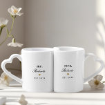 Lot De Mugs Coeur d'or classique M. et Mme Newlysée Cadeau<br><div class="desc">Conçu sur mesure pour les jeunes mariés avec une typographie moderne classique et un coeur d'or.</div>