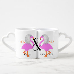 Lot De Mugs Les jeunes mariés lesbiennes Personnalisé mignon c