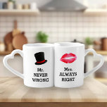 Lot De Mugs M. Never Wrong, Mme Toujours Bien Drôle Couple<br><div class="desc">M. Never Wrong,  Mme Toujours Droite Amant Couple Couple Amant'S Mug Set</div>