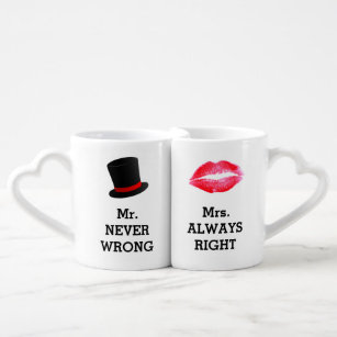 LOT DE 2 M et Mme toujours raison mugs Fiançailles Cadeau De Mariage Souvenir Cadeaux