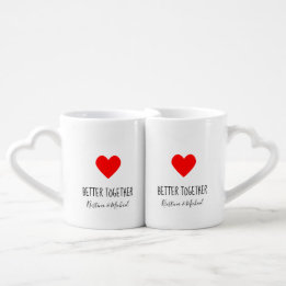 Lot De Mugs MIEUX S'AMUSER Coeur avec tes noms