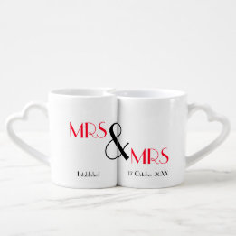 Lot De Mugs Mme Et Mme Newlyweds Lesbian Mariage Don