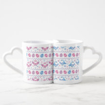 ŒUFS ET OISEAUX DE PÂQUES BLEUS VERTS ROSES
