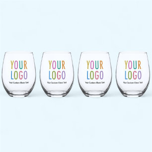 Lot de verres à vin sans pied avec logo en gros sa