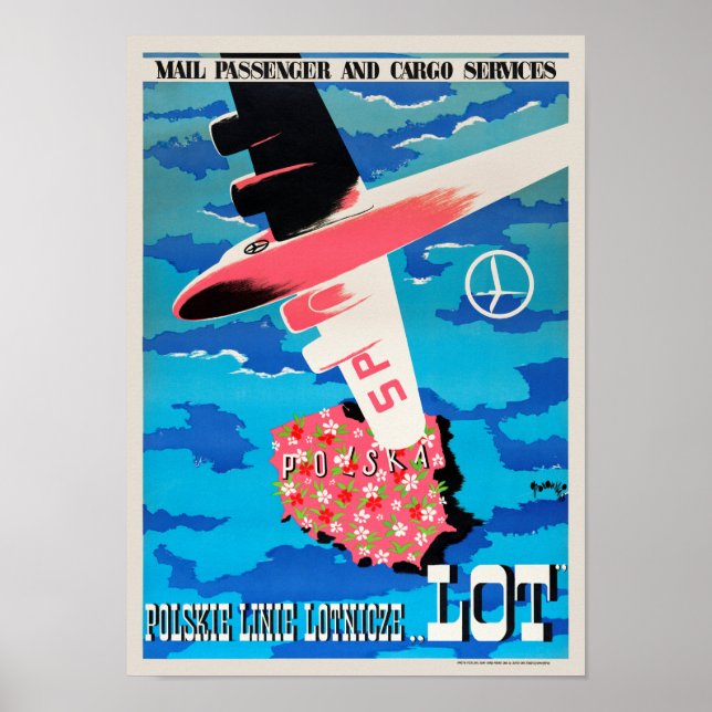 LOT Pologne Poster Vintage voyage (Devant)