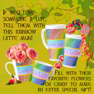 Lote You a Latte Rainbow et Hearts Latte Mug