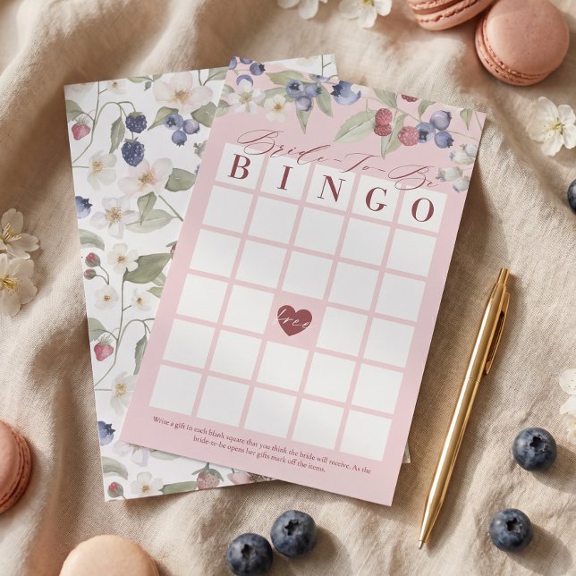 Loterie de mariage aux fruits pour future mariée (Bride-To-Be Bingo Berry Sweet Bridal Shower Game)