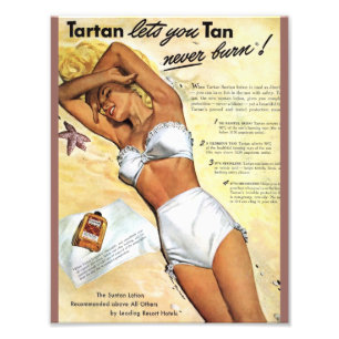 Lotion de bronzage pour fille vintage Blonde Photo