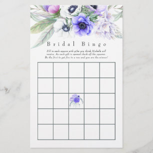 Loto de Mariage Fleurs Violettes Pastel