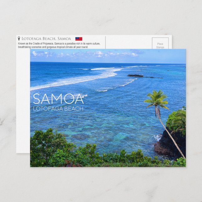Lotofaga Beach, Samoa Carte postale (Devant / Derrière)
