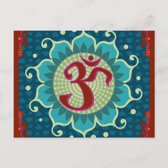 Lotus Aum - OM - Carte postale (Devant)