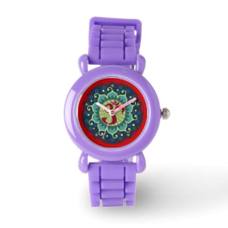Lotus Aum - OM - Montre à poignet rouge, bleu et T