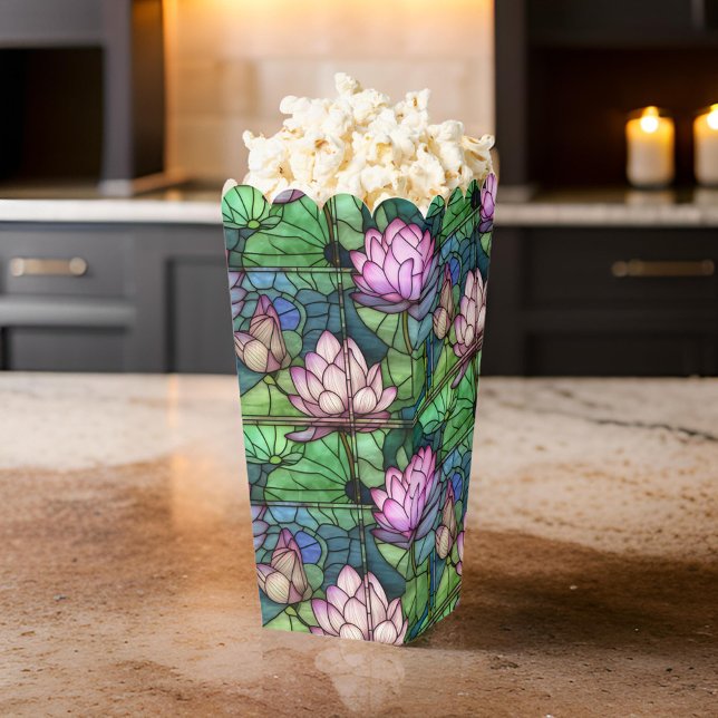 Lotus Ballotins de Popcorn en verre tendu (Add charm to your event with Stained Glass Lotus Popcorn Favor Boxes! 🎉 )