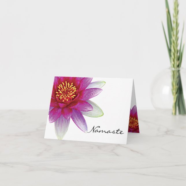 Lotus Blessings Namaste Carte de voeux personnalis (Devant)