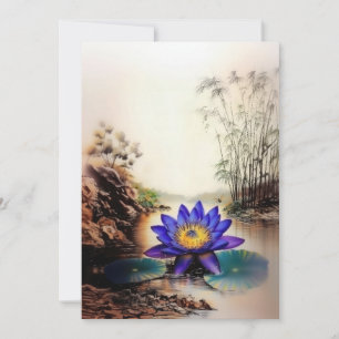 Lotus bleu émergeant des eaux boueuses (Vietnamien