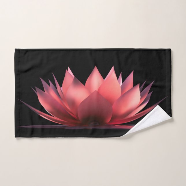 Lotus élégant noir (Serviette à main)