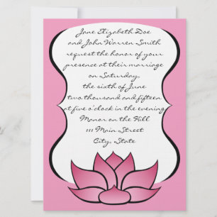 Lotus exquis en Faire-part de mariage rose
