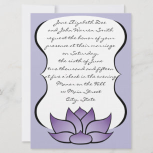 Lotus exquis en Faire-part de mariage violet