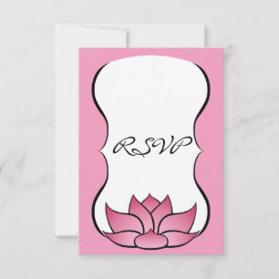 Lotus exquis en rose carte RSVP