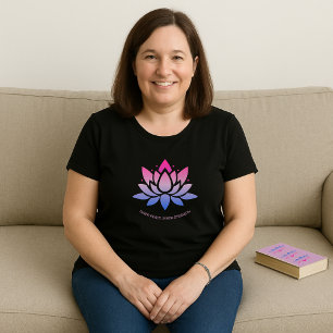 Lotus fleur bleu rose texte personnalisé