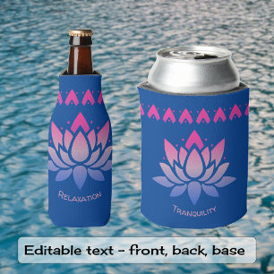Lotus fleur texte personnalisé Glacière bleu