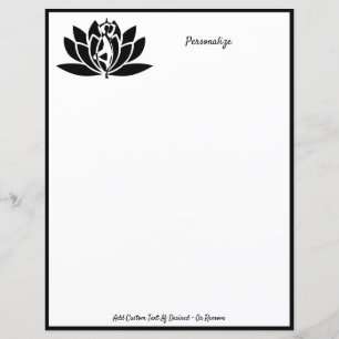 Lotus Fleur Zen Yoga Noir & Blanc Personnaliser