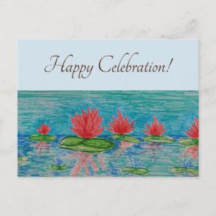 Lotus fleurs Dessin Carte postale