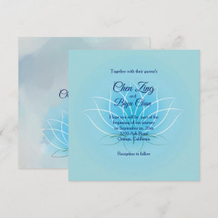 Lotus Flower Custom Wedding Invitation