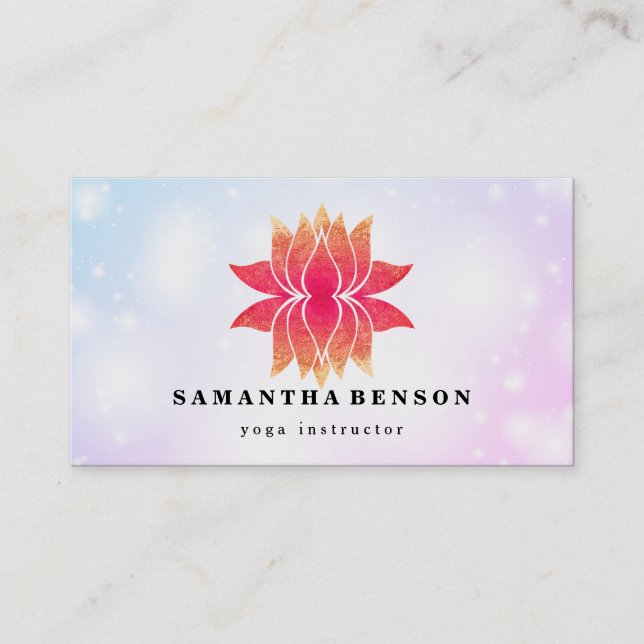 Lotus Flower Logo Yoga Carte de visite (Devant)