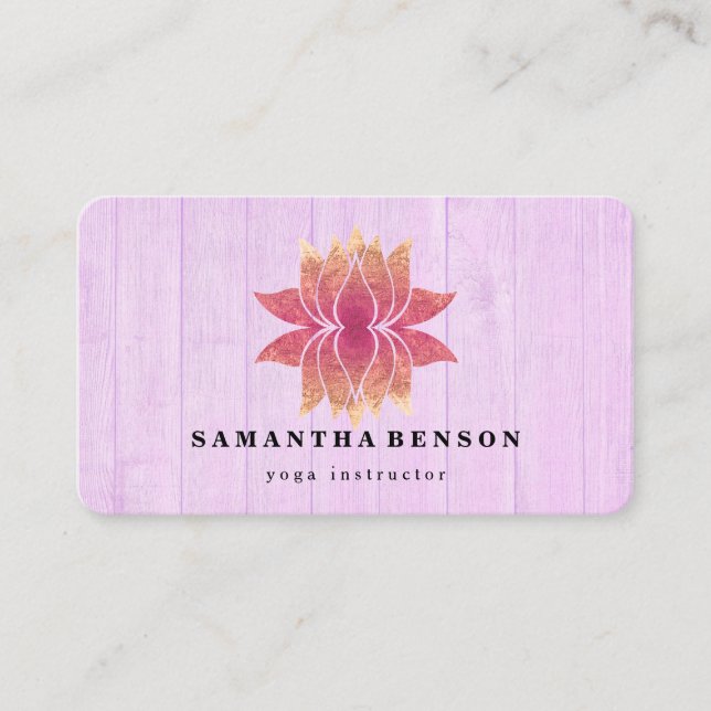 Lotus Flower Logo Yoga Carte de visite (Devant)
