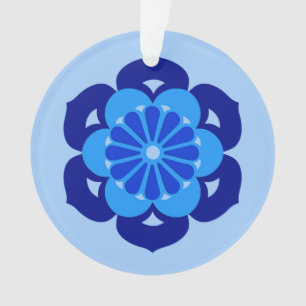 Lotus Flower Mandala, Indigo et bleu clair