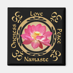 Lotus Flower Namaste OM Magnet