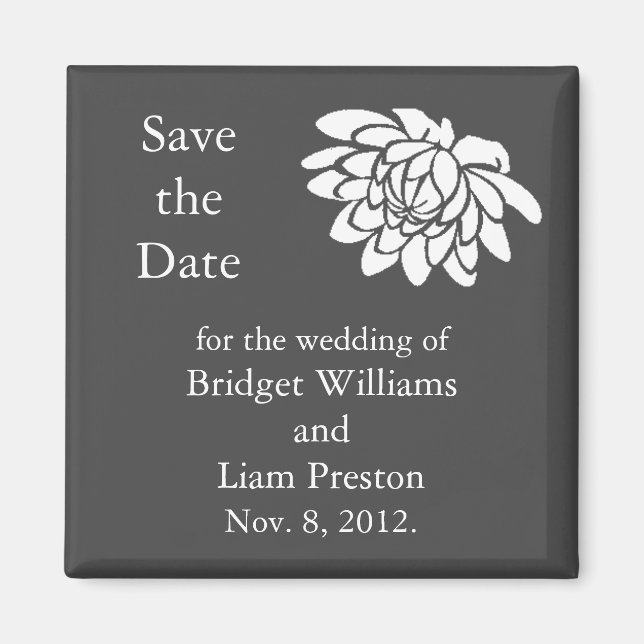 Lotus Flowers Save the Date Magnet (Devant)