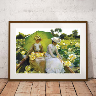 Lotus Lilies Charles Curran Affiche du paysage