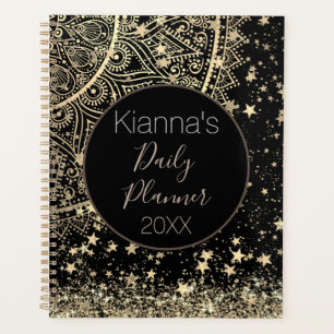 Lotus Mandala Parties scintillant Gold Stars Perso