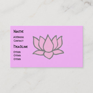 Lotus rose - Cartes de visite de yoga
