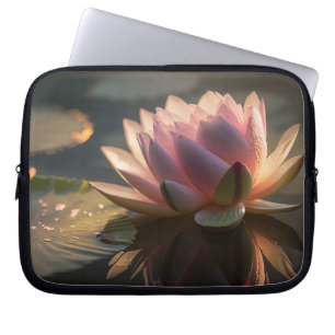 Lotus rose dans le sac d'ordinateur portable léger