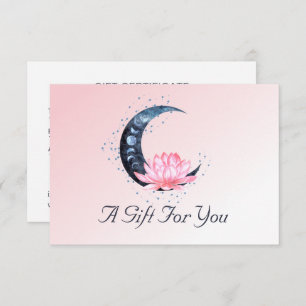 Lotus rose Flower Moon Business Certificat cadeau