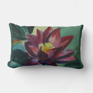 Lotus rose Lumbar Coussin 33 cm x 53 cm
