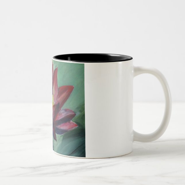 Lotus rose Noir 325 ml Mug à deux tons (Droit)