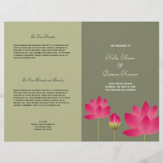 Lotus rose rouge fleur moderne mariage vert
