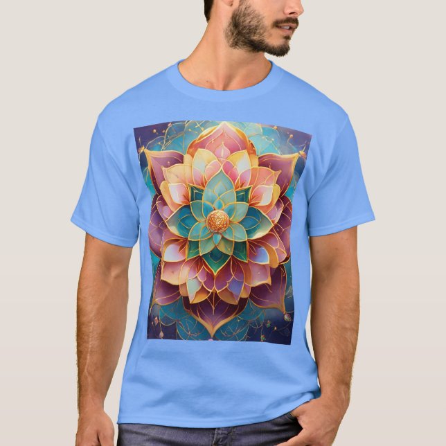 Lotus sacré et ADN cosmique T-shirt Art Abstrait (Devant)